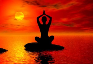 Yogi At Sunrise on Water