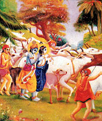 Brahma plans to steal Krishna's cowherd boy friends.