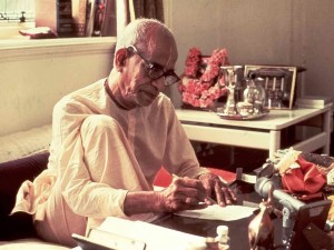 Srila Prabhupada writing a letter